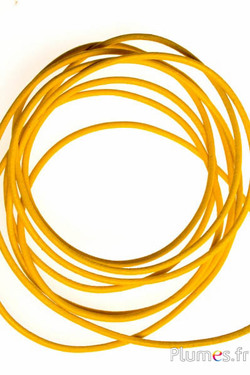Leren veter - dikte 2 mm - geel